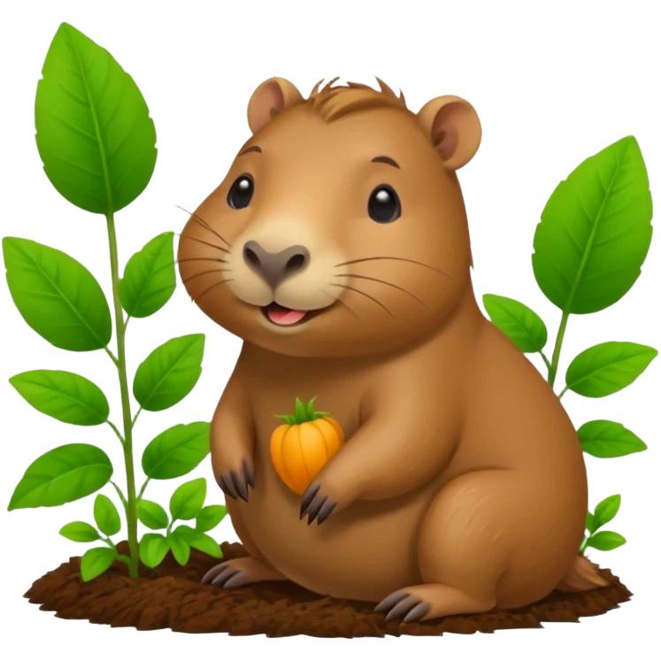 capybara is doing the gardening emoji