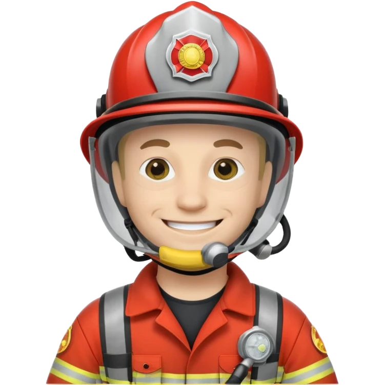 Firefighter with white respiratory protection emoji