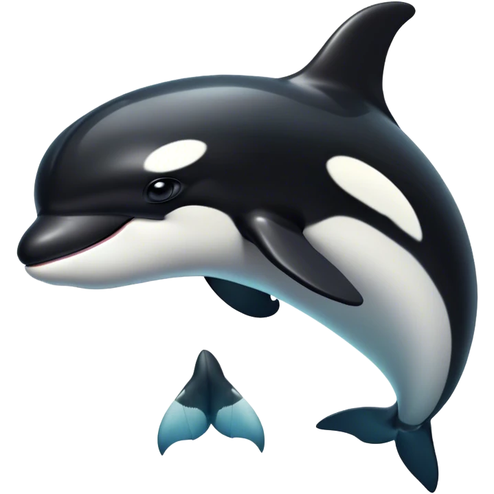 Cinematic Noble orca Portrait Emoji, Poised and majestic, with a sleek, streamlined black-and-white body, piercing intelligent eyes, and a powerful, commanding presence, Simplified yet sharp and sophisticated features, highly detailed, glowing with a soft oceanic radiance, high shine, intelligent and formidable, stylized with an air of deep-sea dominance, focused and alert, soft glowing outline, capturing the essence of an apex predator that appears ready to surge out of the waves with effortless authority! emoji