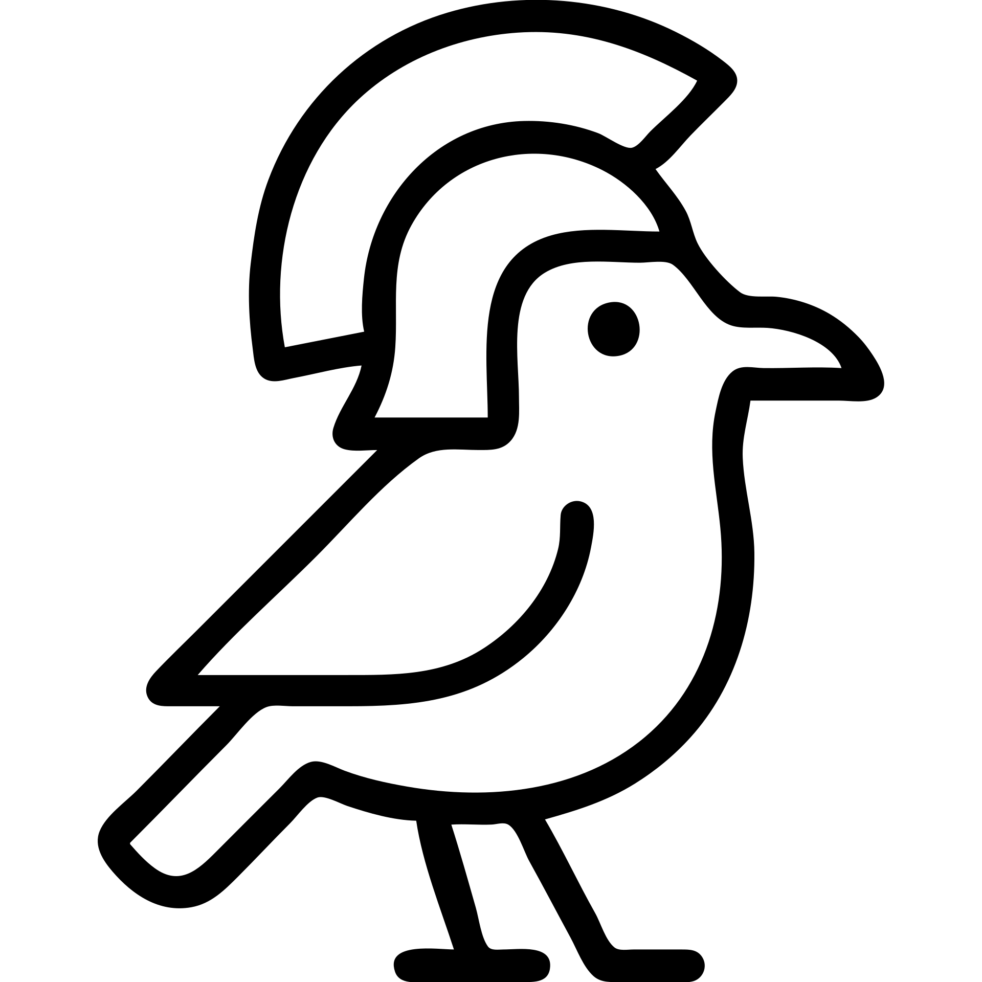 black bird with a red spartan helmet, icon style emoji