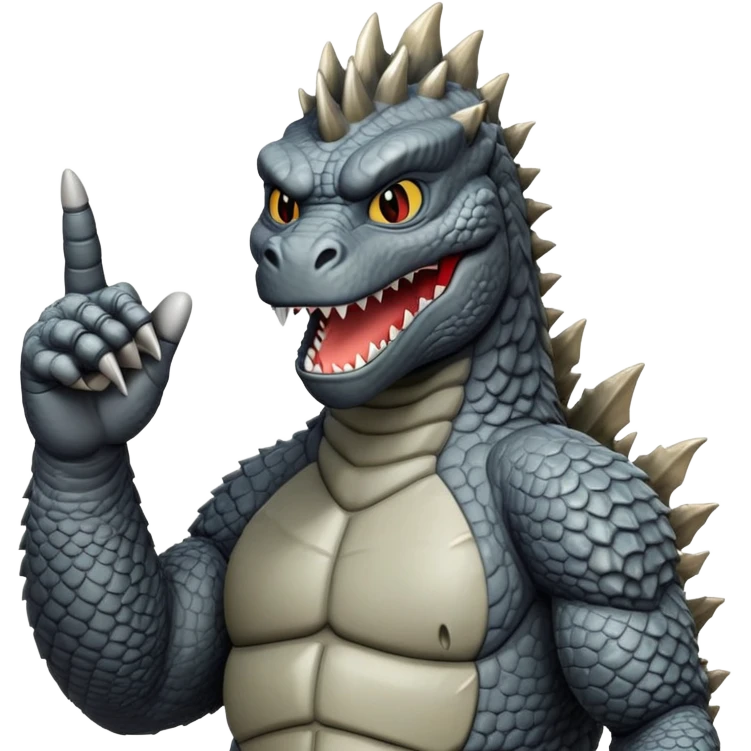 Middle finger godzilla emoji