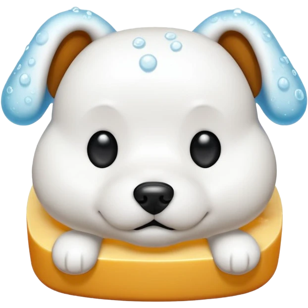 dog shaped soap bubbly emoji