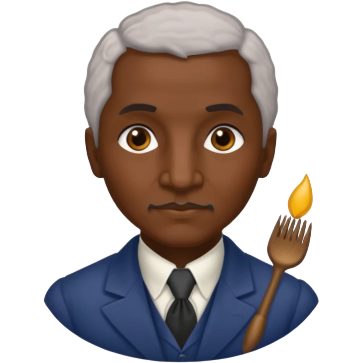 George Washington Carver with dark brown hair emoji