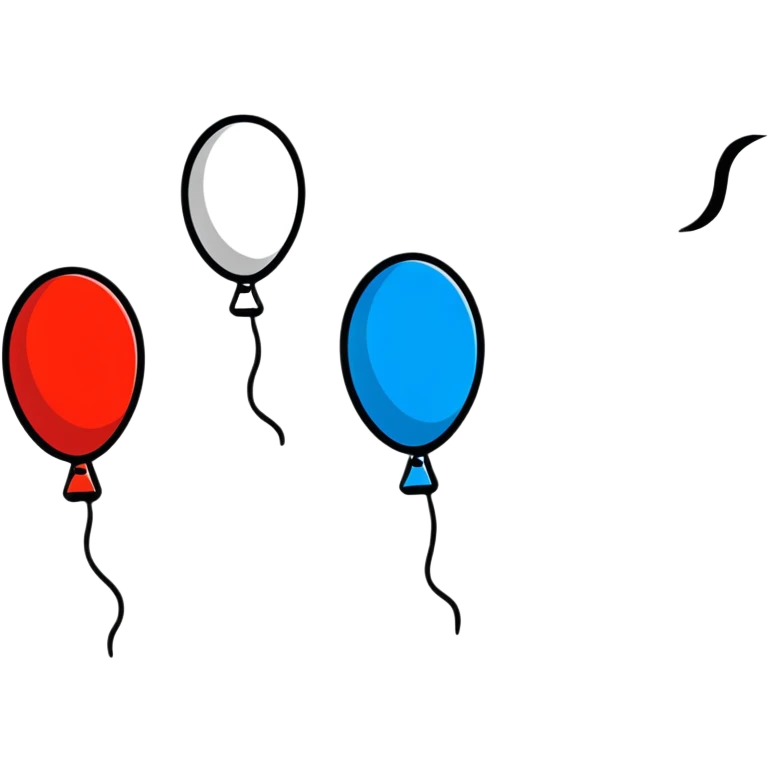 celebration poster with balloons emoji