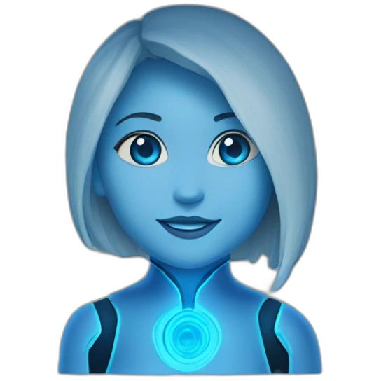 Blue cortana hologram emoji