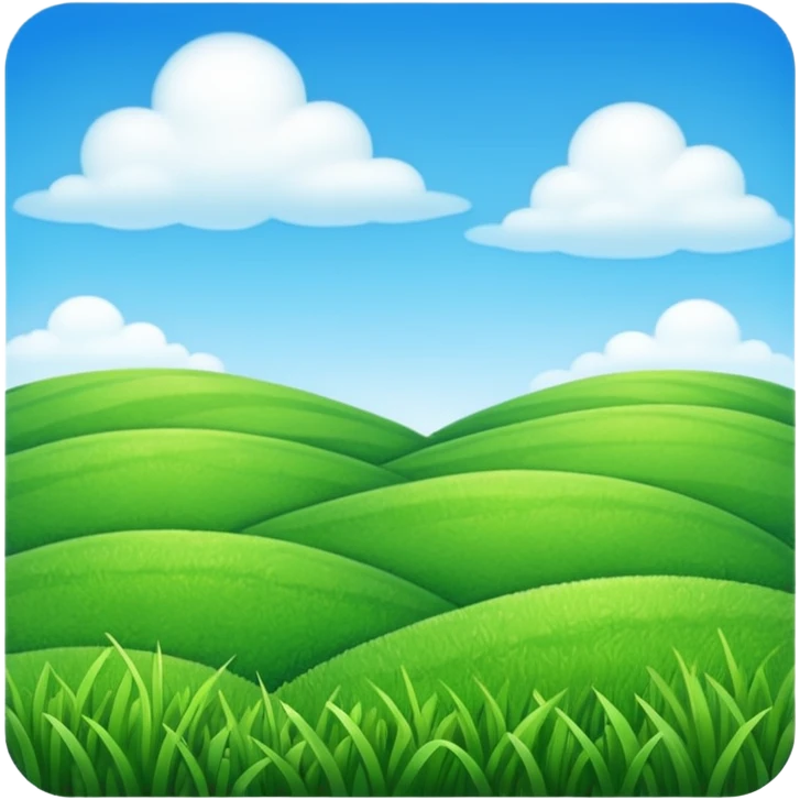 Grass field and blue sky realistically  emoji