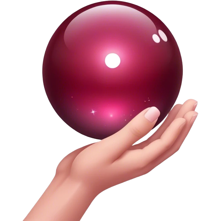 Burgundy color magic ball  sparkl in your hands emoji
