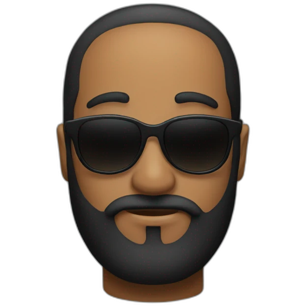 sunglasses black beard guy tilted head emoji