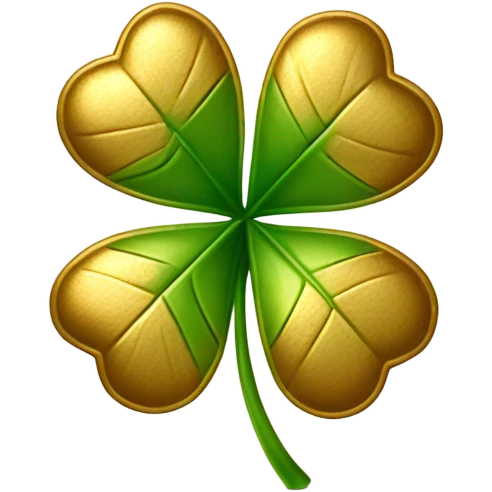 3D Four Leaf Golden Clover emoji