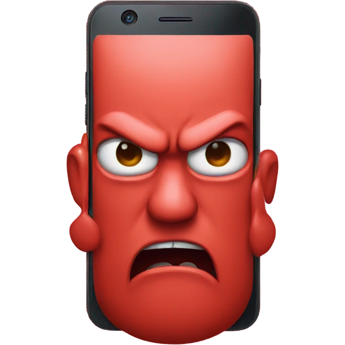 Red smartphone angry  emoji