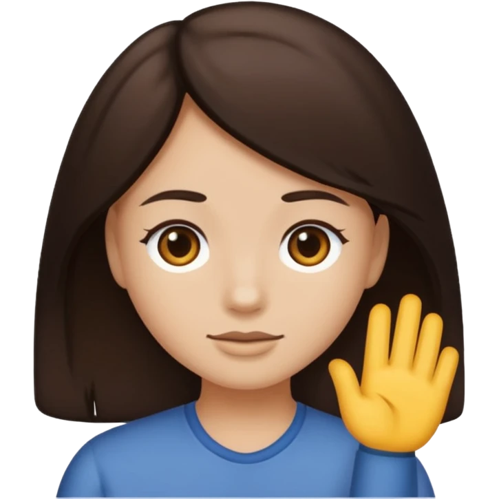 Dark brown hair, light skined emoji