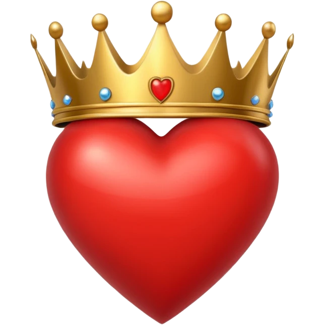 I want a red heart these emoji ❤️ and i also want a crown like this 👑 on it from front and it should be from a one side emoji