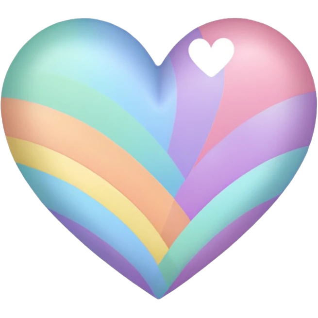 Pastel Rainbow girly heart emoji