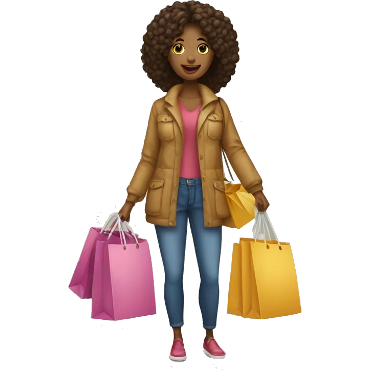 mulher loira com sacolas de compras emoji