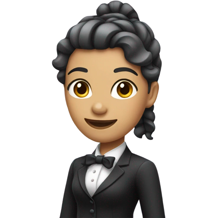 female butler with hair in ponytail emoji