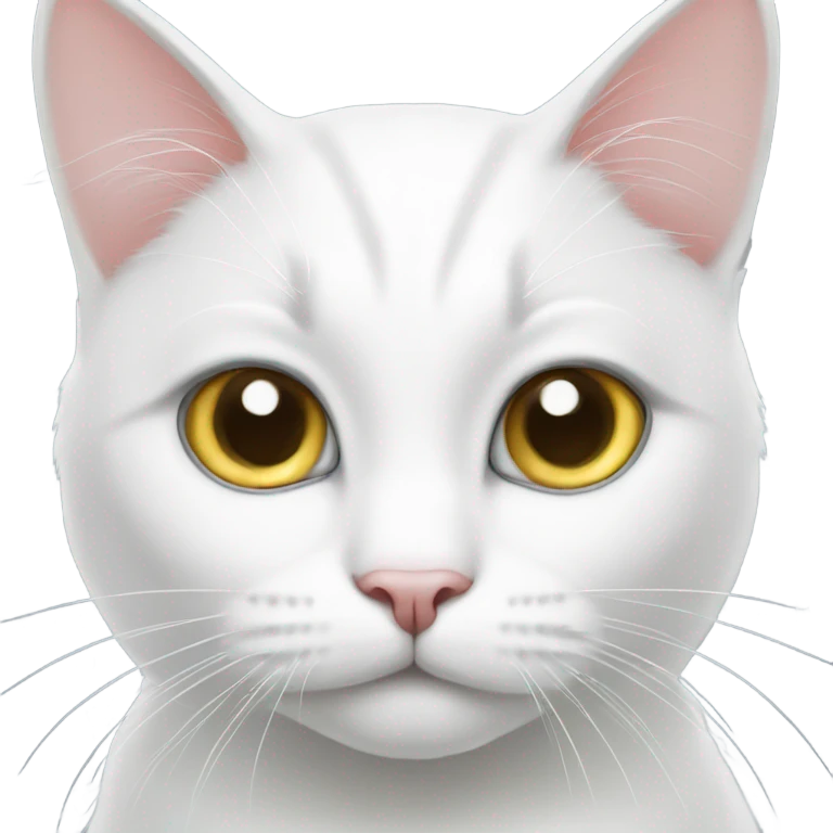 White cat two tone eyes emoji
