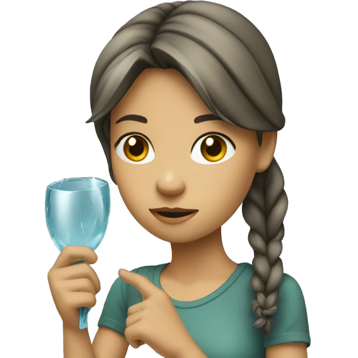 A girl fixing a broken glass emoji