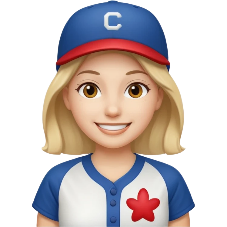 woman with white baseball jersey  emoji