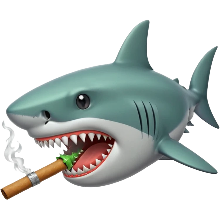 Shark face with a blunt in its mouth emoji