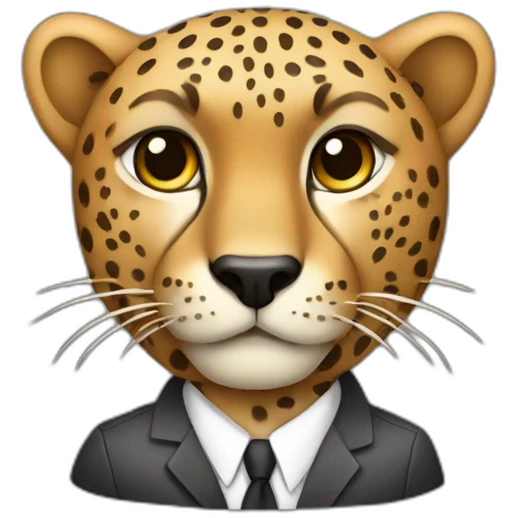 Cheetah wearing suit emoji