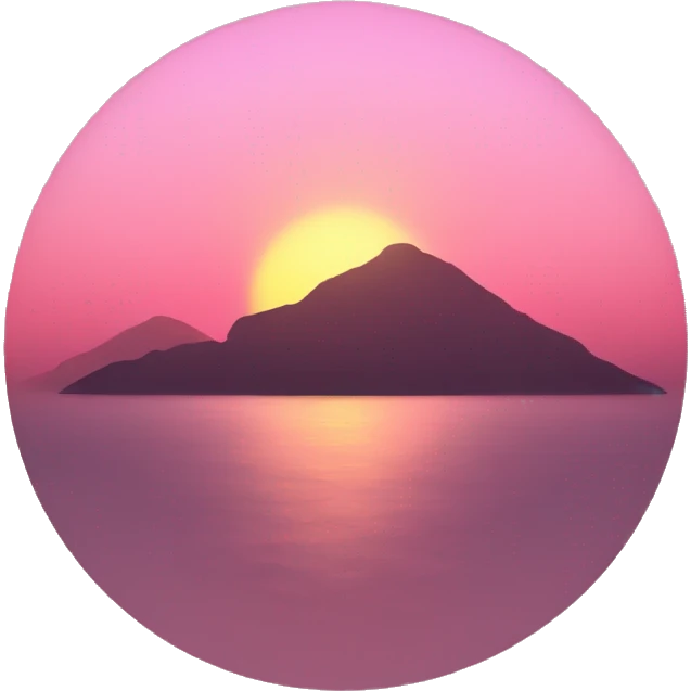a sunset without the sun rays, pink emoji