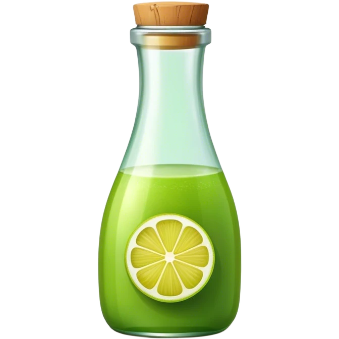 Green lemon juice bottled  emoji