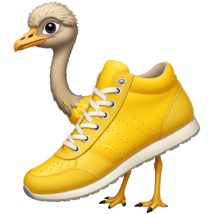  ostrich-in-yellow sneakers emoji