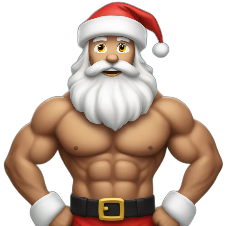 muscular santa emoji