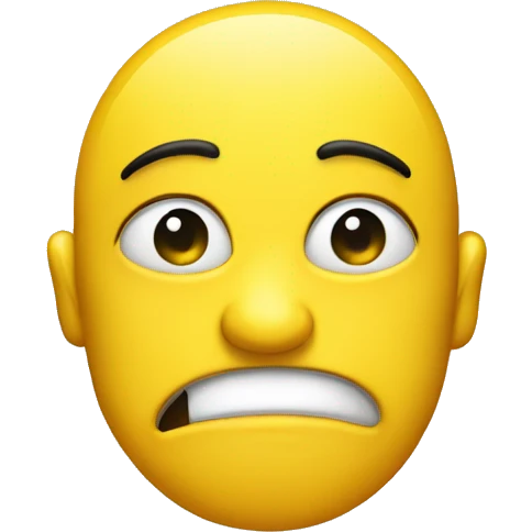 yellow smiley, Side eye with neutral straight horizontal mou emoji