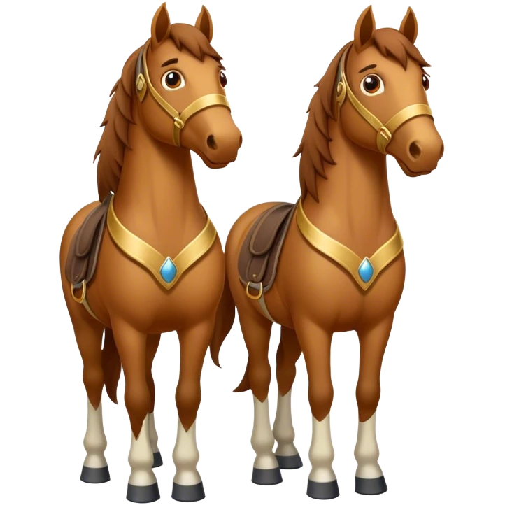 The two horses looking brave emoji