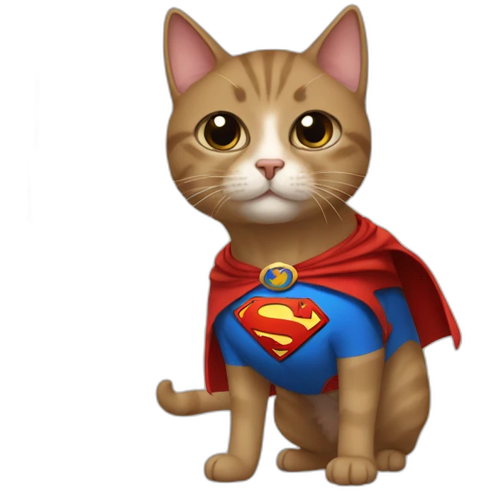 cat with superman cape emoji