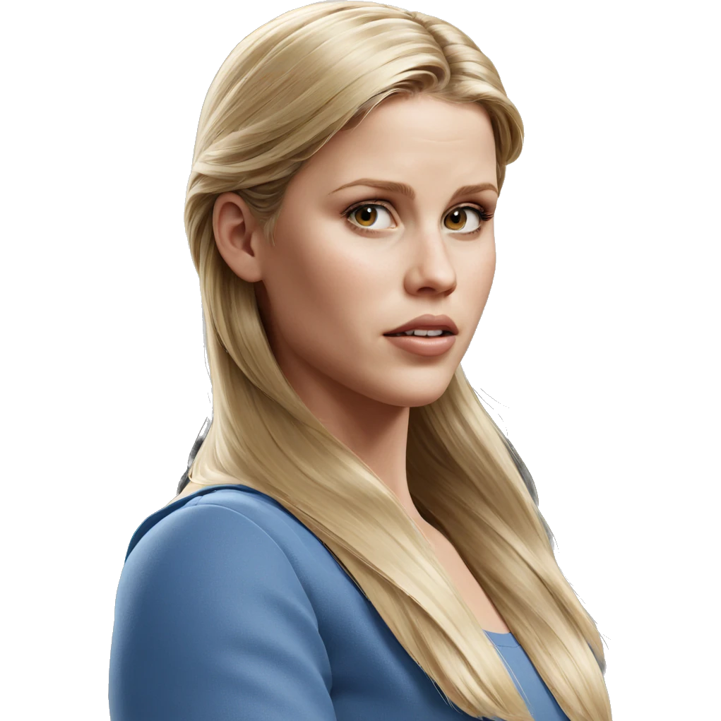 blonde girl in blue dress emoji