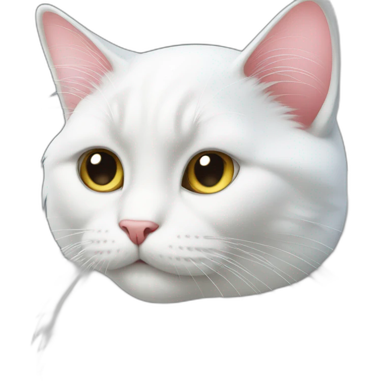 white cat with hearts in ios emoji style emoji