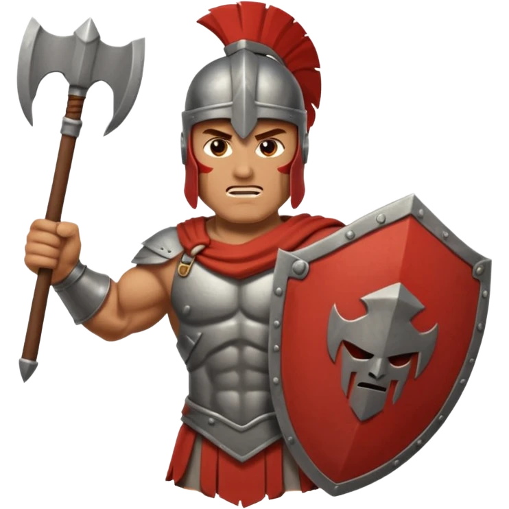 A spertan warrior shaking a shield writing "LAZY NOOB"on it emoji