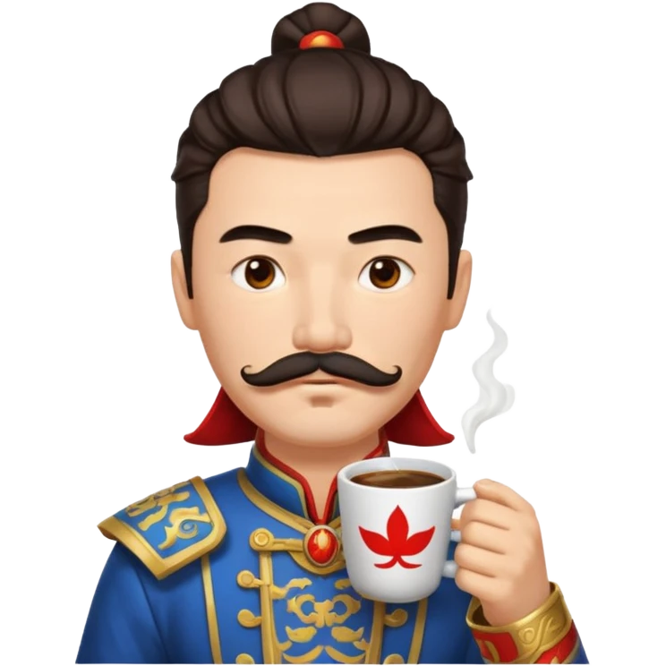 Lu bu squinting while drinking coffee  emoji