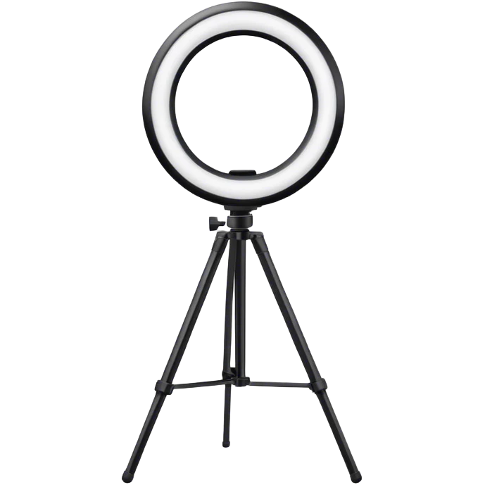black ring light on black tripod emoji