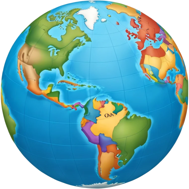 A world globe showing continents and oceans, focused on Americas emoji