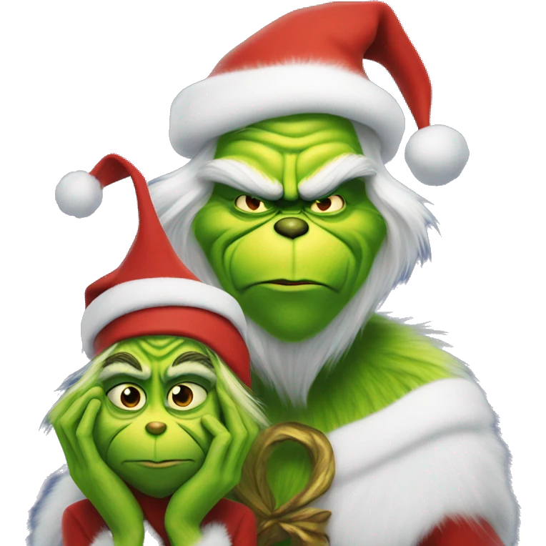 Grinch with the Santa  emoji