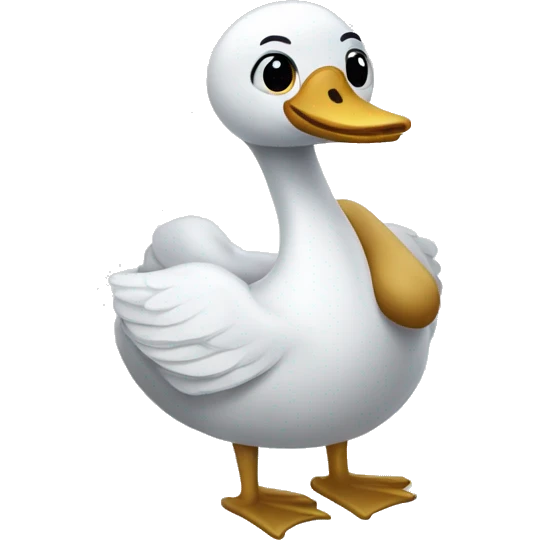 A swan (bird) dressed as a clinician emoji
