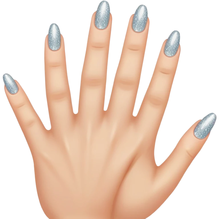 seven finger hand with sparkly nails emoji