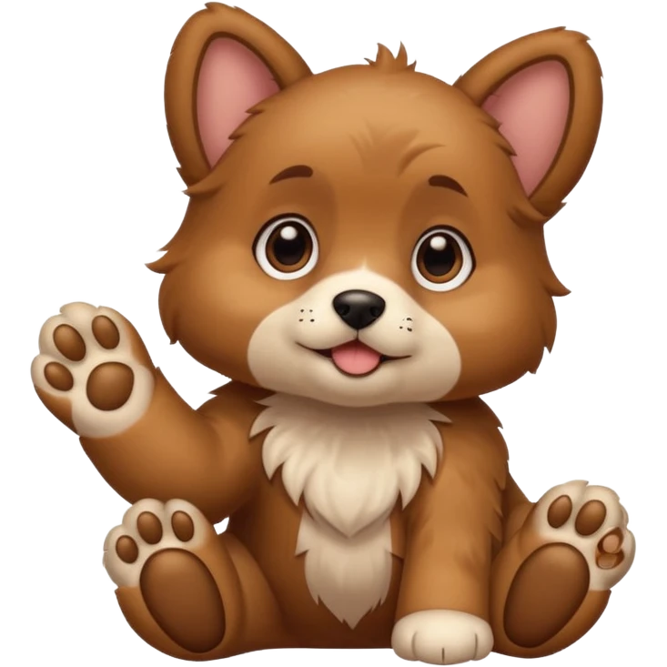 puppy with paws up that tried emoji