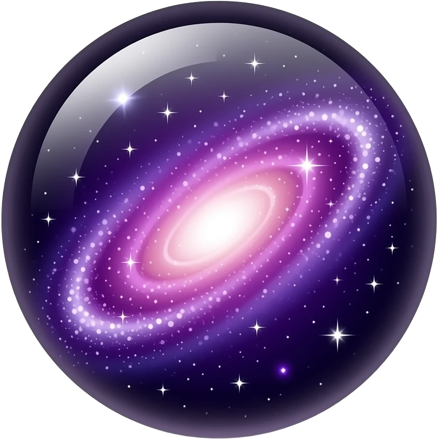 Sparkly violet Nebula galaxy crystal orb emoji