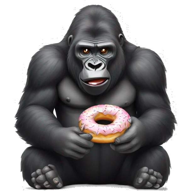 gorilla eating donut emoji