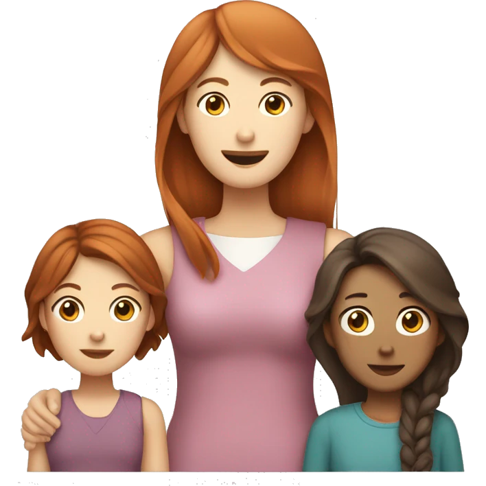 Korean dad with Caucasian mom who has red hair and Caucasian teenage daughter with brown hair  emoji