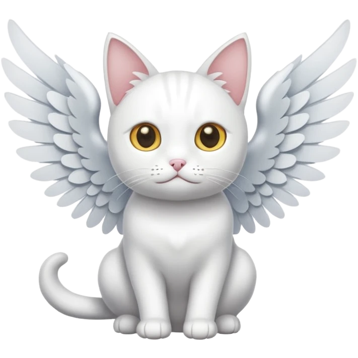 white cat with wings emoji
