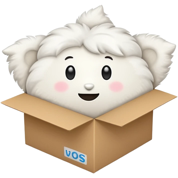 Pillow in cardboard box emoji