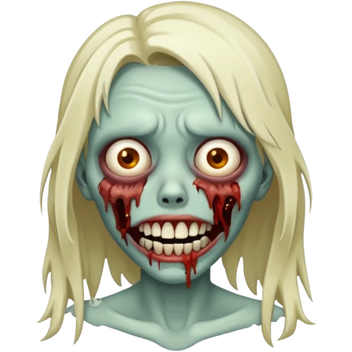 make a zombie girl with a droopy ruined mouth emoji