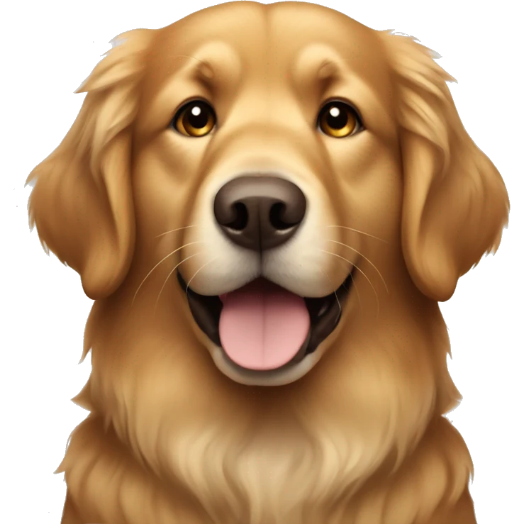 Brown fluffy golden retriever type dog emoji