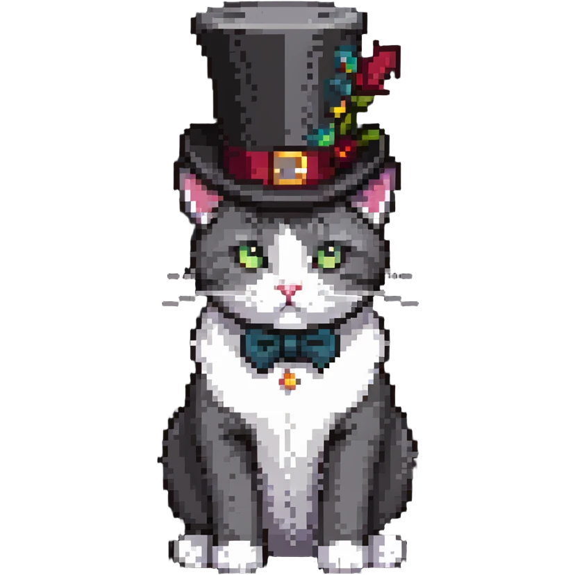 cat with a tophat emoji