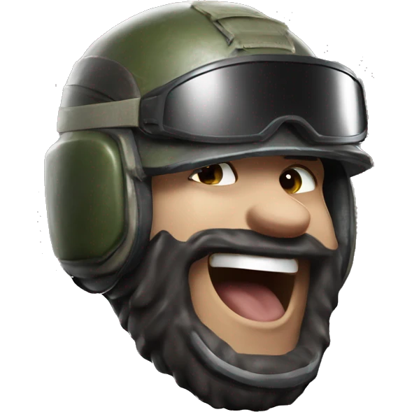 PUBG man laughing, wearing level 3 helmet emoji